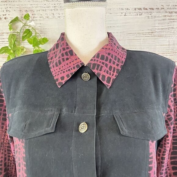 Koos of Course! Blazer Jacket size Small Purple Black Artsy Career Casual - Picture 4 of 14